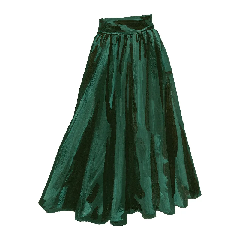 Silk Taffeta Party Skirt silk skirt lustrous