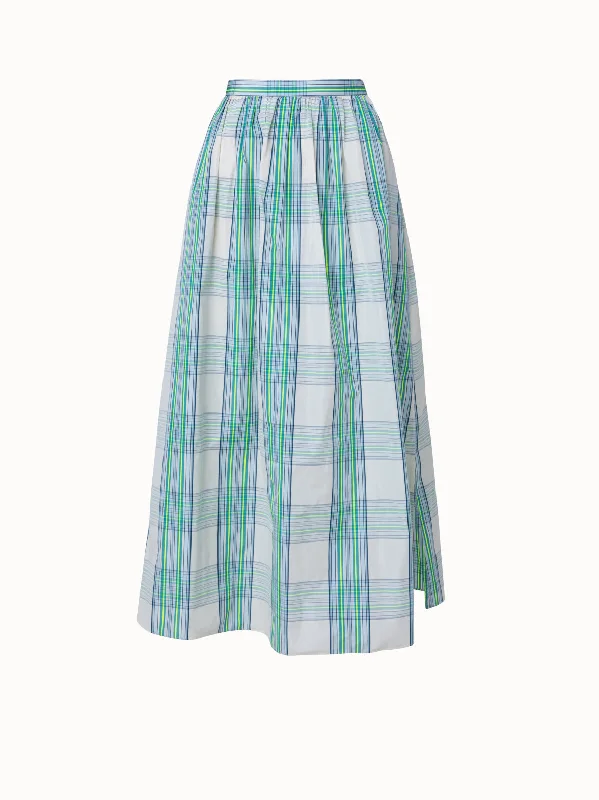 Techno Taffeta Midi Skirt flowy skirt hem