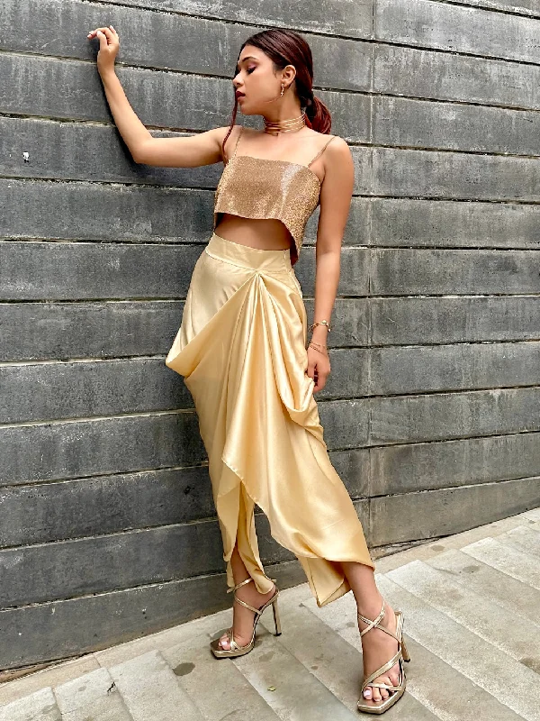 The Pick-Me-Up Silk Satin Skirt velvet skirt plush