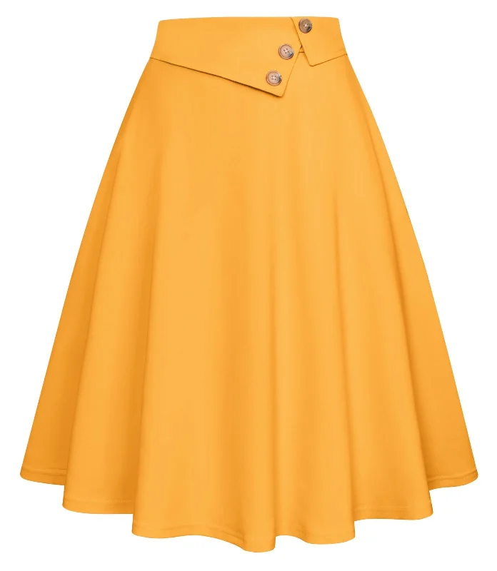 Vintage Solid Color Swing Skirt Elastic Waist A-Line Skirt boho skirt vibe
