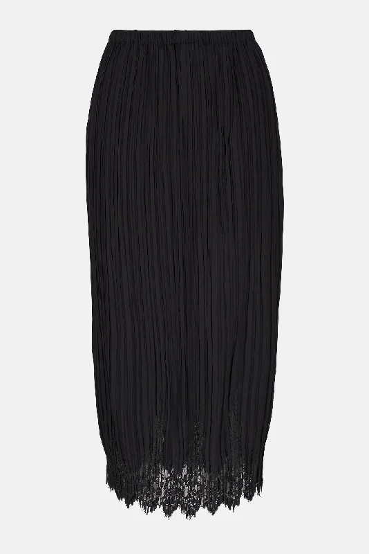 Pleated Skirt Black lace skirt intricate